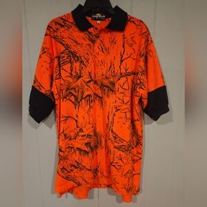 Vintage Janet Blase Realtree Orange Camo Mens Polo Shirt XL Ducks Unlimited